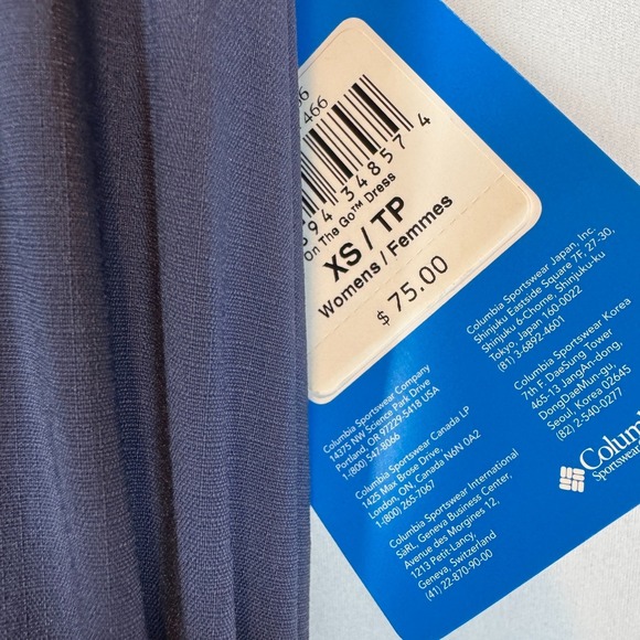NEW Columbia On The Go Dress size XS Blue Omni‑Shield MSRP $75 Travel Vacation - Picture 5 of 8